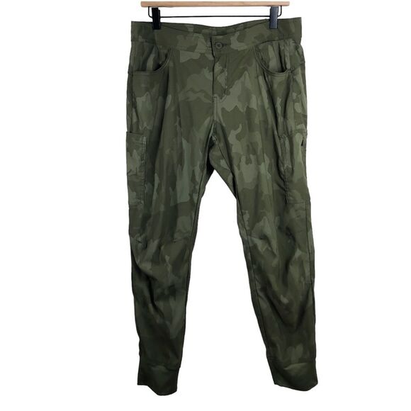 Prana Halle II Green Sage Camo Jogger Pants Outdoors Hiking Size 10 1971051 - Picture 1 of 9
